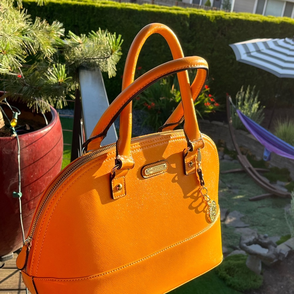 Anne Klein Bright Yellow Dome Satchel